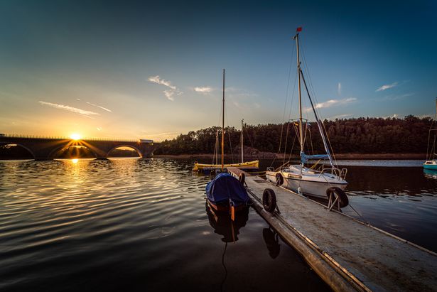 Sonnenuntergang an der Talsperre Pöhl